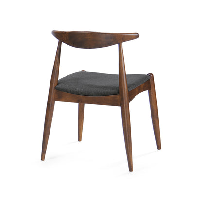 Set of 2 Rubberwood Dining Chairs with Ergonomic Backrest & Comfort Cushions, Walnut+Charcoal (same sku: 59296.00F)