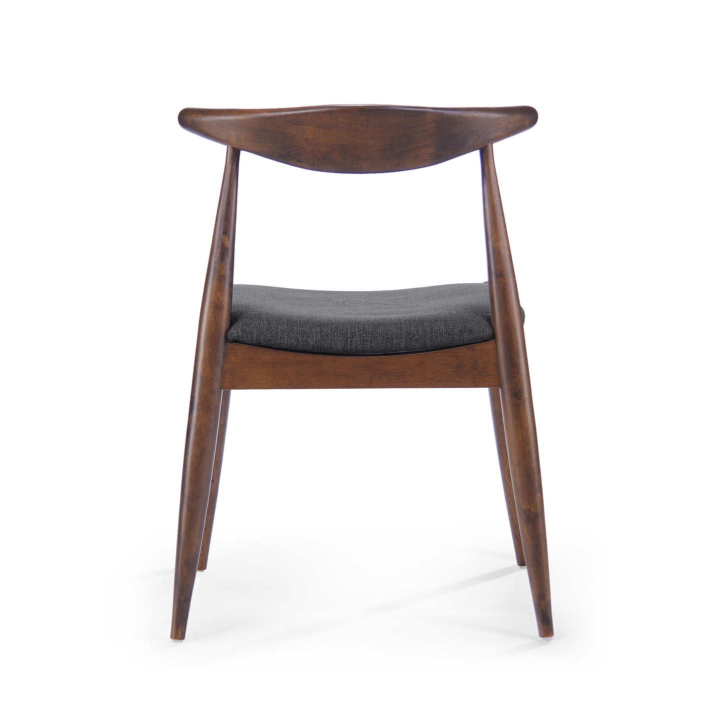 Set of 2 Rubberwood Dining Chairs with Ergonomic Backrest & Comfort Cushions, Walnut+Charcoal (same sku: 59296.00F)