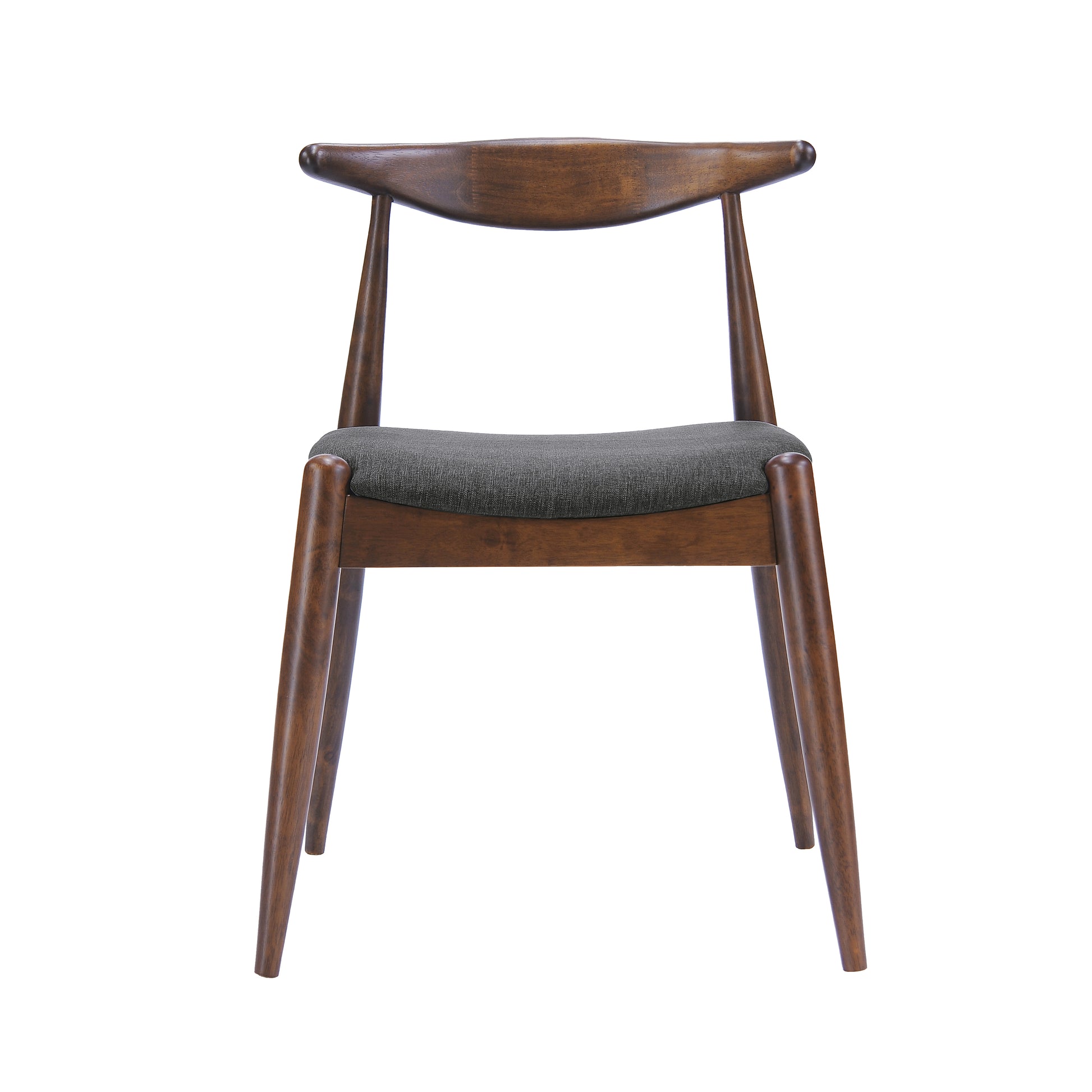 Set of 2 Rubberwood Dining Chairs with Ergonomic Backrest & Comfort Cushions, Walnut+Charcoal (same sku: 59296.00F)