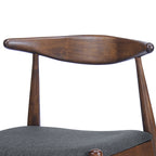 Set of 2 Rubberwood Dining Chairs with Ergonomic Backrest & Comfort Cushions, Walnut+Charcoal (same sku: 59296.00F)