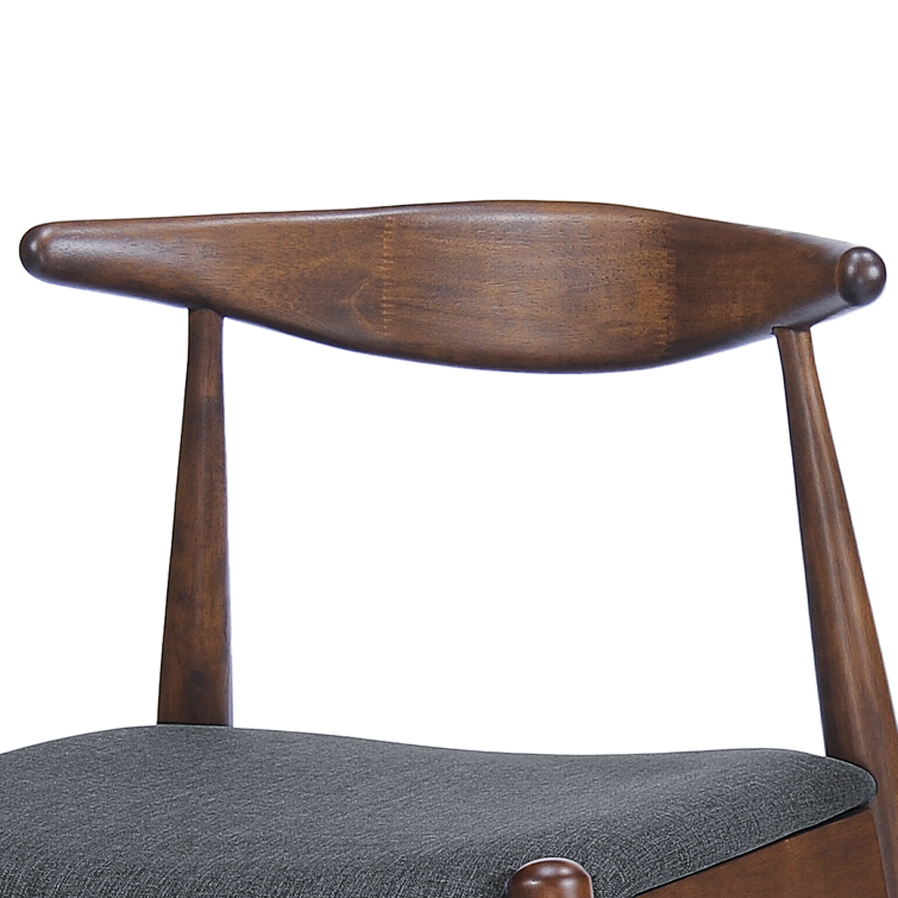 Set of 2 Rubberwood Dining Chairs with Ergonomic Backrest & Comfort Cushions, Walnut+Charcoal (same sku: 59296.00F)