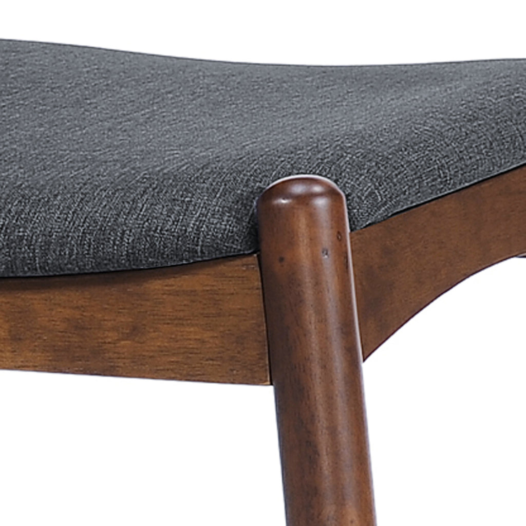 Set of 2 Rubberwood Dining Chairs with Ergonomic Backrest & Comfort Cushions, Walnut+Charcoal (same sku: 59296.00F)