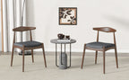 Set of 2 Rubberwood Dining Chairs with Ergonomic Backrest & Comfort Cushions, Walnut+Charcoal (same sku: 59296.00F)