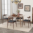Set of 2 Rubberwood Dining Chairs with Ergonomic Backrest & Comfort Cushions, Walnut+Charcoal (same sku: 59296.00F)