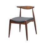 Set of 2 Rubberwood Dining Chairs with Ergonomic Backrest & Comfort Cushions, Walnut+Charcoal (same sku: 59296.00F)