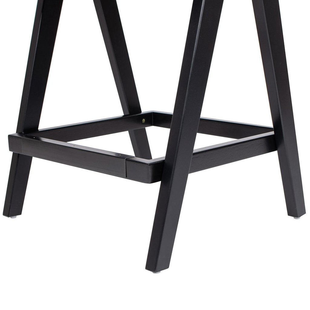 Milan Ebony Black Boucle Bar Stool with Arms, Set of 3.