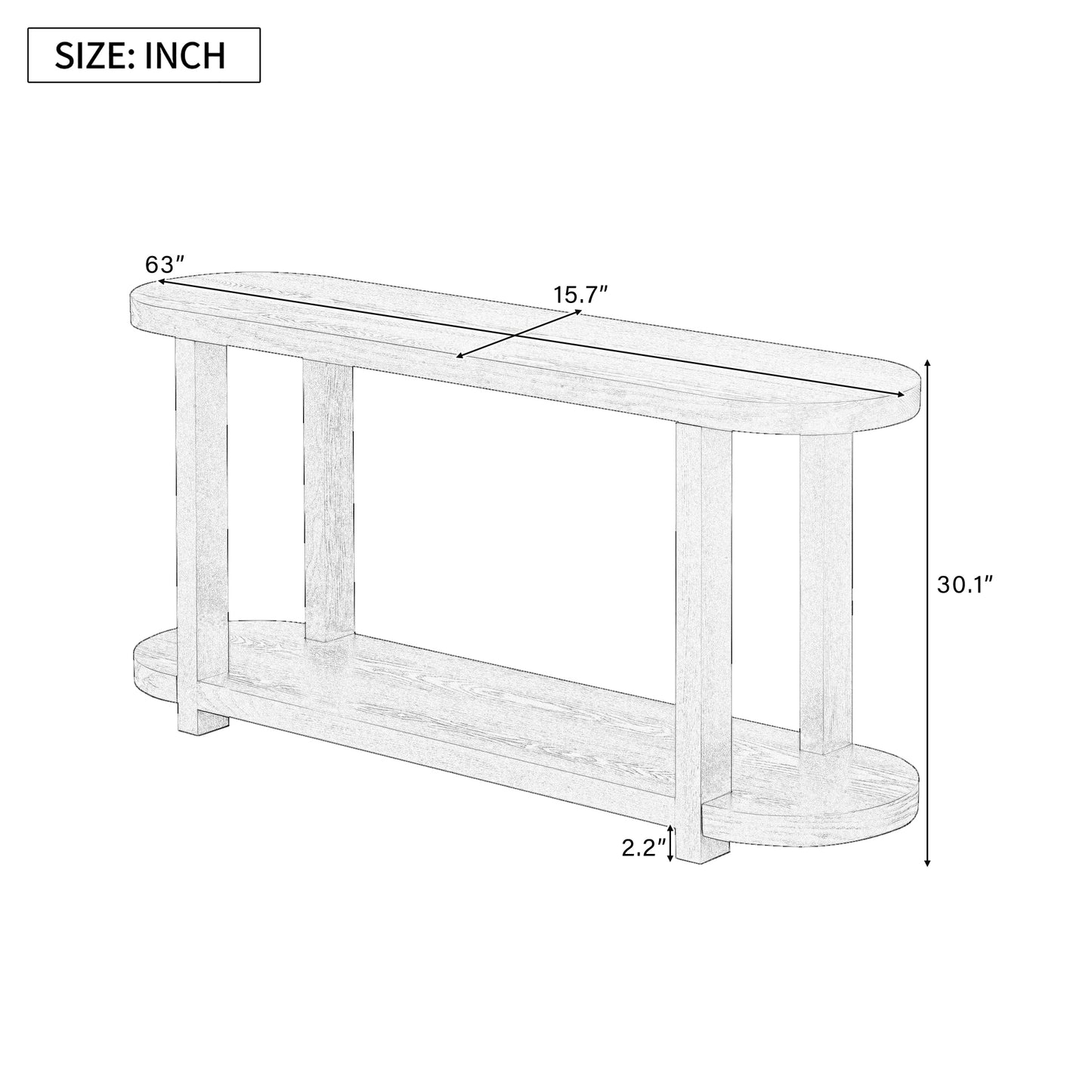 U_STYLE Modern Minimalist Ash Veneer Entryway Table with Streamlined Desktop Design, Suitable for Study Rooms, Entryways, Hallways, Living Rooms, and Foyers