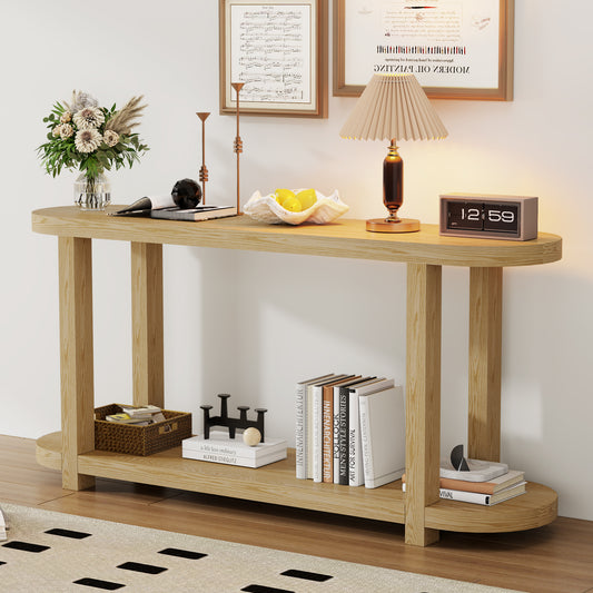 U_STYLE Modern Minimalist Ash Veneer Entryway Table with Streamlined Desktop Design, Suitable for Study Rooms, Entryways, Hallways, Living Rooms, and Foyers