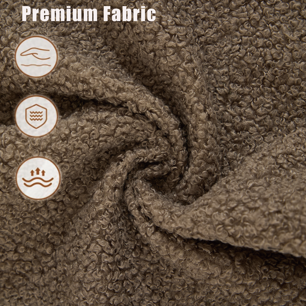 [NEW ARRIVED] [VIDEO PROVIDED] 128Minimalist Cloud Sectional Couch ,Modern Couches ,4-Seater ,No Assembly,Two modular sofa,Boucle Teddy Fabric, upholstered , anti-wrinkle fabric,Brown