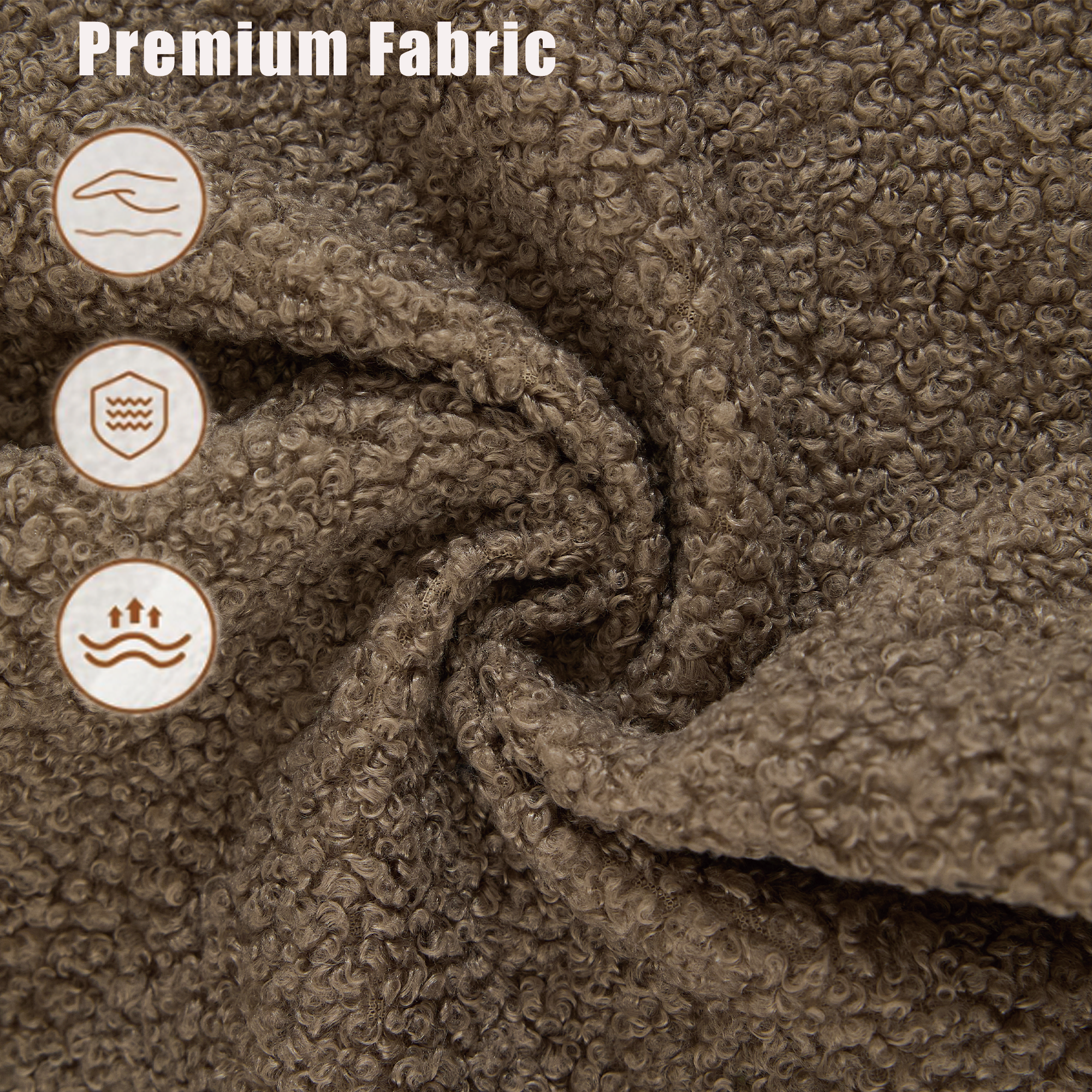 [NEW ARRIVED] [VIDEO PROVIDED] 128Minimalist Cloud Sectional Couch ,Modern Couches ,4-Seater ,No Assembly,Two modular sofa,Boucle Teddy Fabric, upholstered , anti-wrinkle fabric,Brown