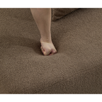[NEW ARRIVED] [VIDEO PROVIDED] 128Minimalist Cloud Sectional Couch ,Modern Couches ,4-Seater ,No Assembly,Two modular sofa,Boucle Teddy Fabric, upholstered , anti-wrinkle fabric,Brown