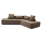 [NEW ARRIVED] [VIDEO PROVIDED] 128Minimalist Cloud Sectional Couch ,Modern Couches ,4-Seater ,No Assembly,Two modular sofa,Boucle Teddy Fabric, upholstered , anti-wrinkle fabric,Brown