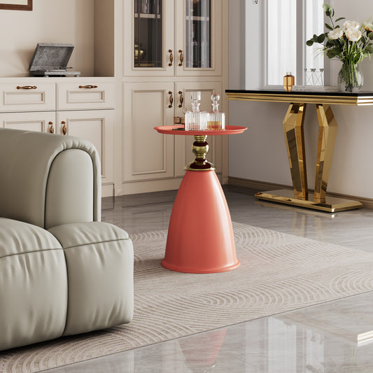 Luxury Design Iron End Table, Minimalist Round Side Table for Small Space