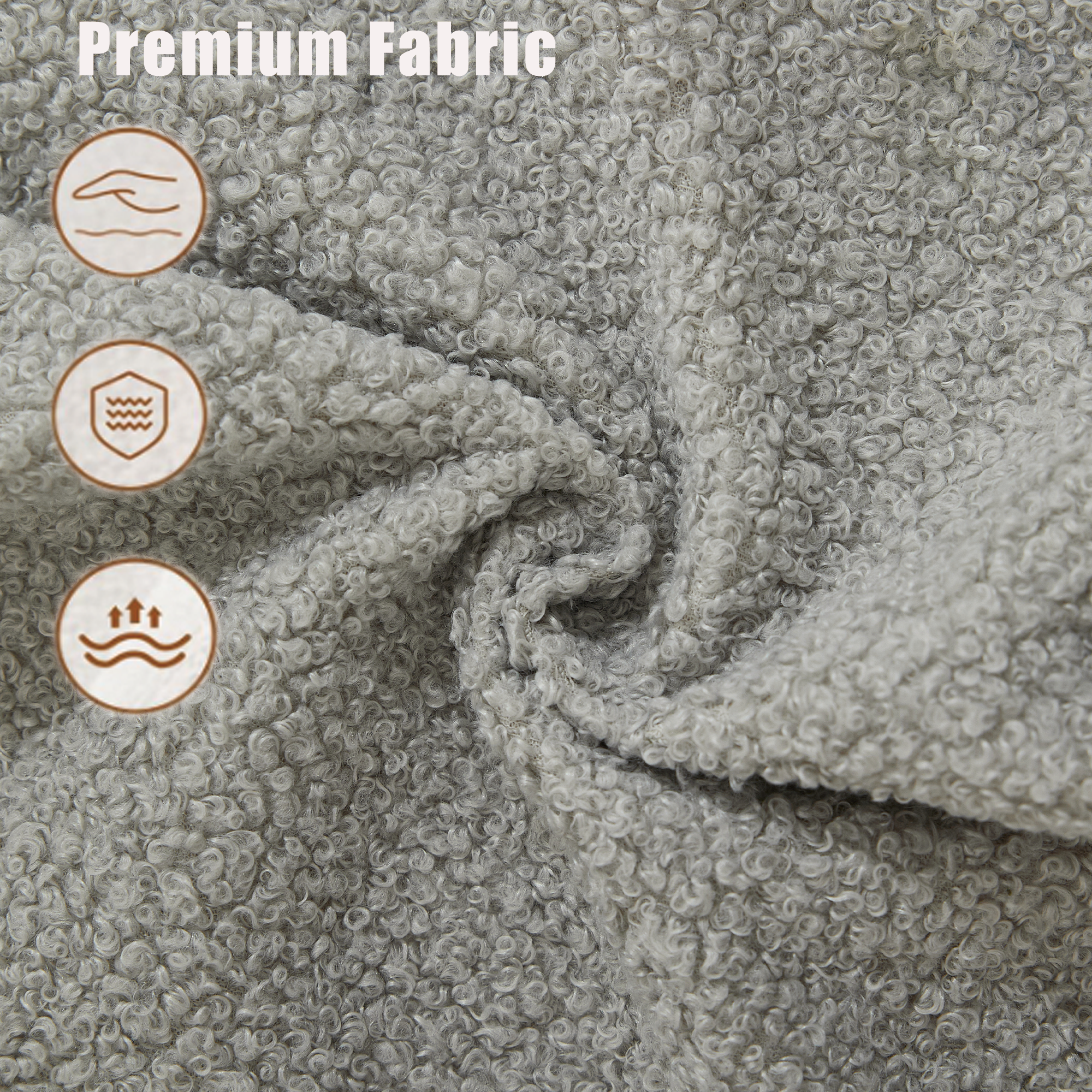 [NEW ARRIVED] [VIDEO PROVIDED] 128Minimalist Cloud Sectional Couch ,Modern Couches ,4-Seater ,No Assembly,Two modular sofa,Boucle Teddy Fabric, upholstered , anti-wrinkle fabric,Light Gray