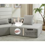 [NEW ARRIVED] [VIDEO PROVIDED] 128Minimalist Cloud Sectional Couch ,Modern Couches ,4-Seater ,No Assembly,Two modular sofa,Boucle Teddy Fabric, upholstered , anti-wrinkle fabric,Light Gray