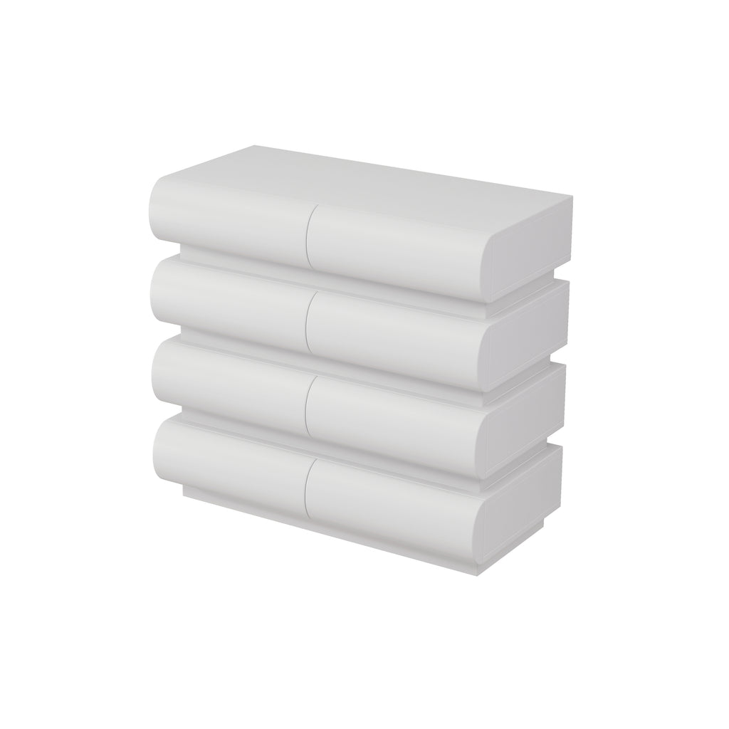 8 Drawer Dresser for Bedroom, White Dresser No Handle, Modern 8 Chest of Drawers with Wide Storage