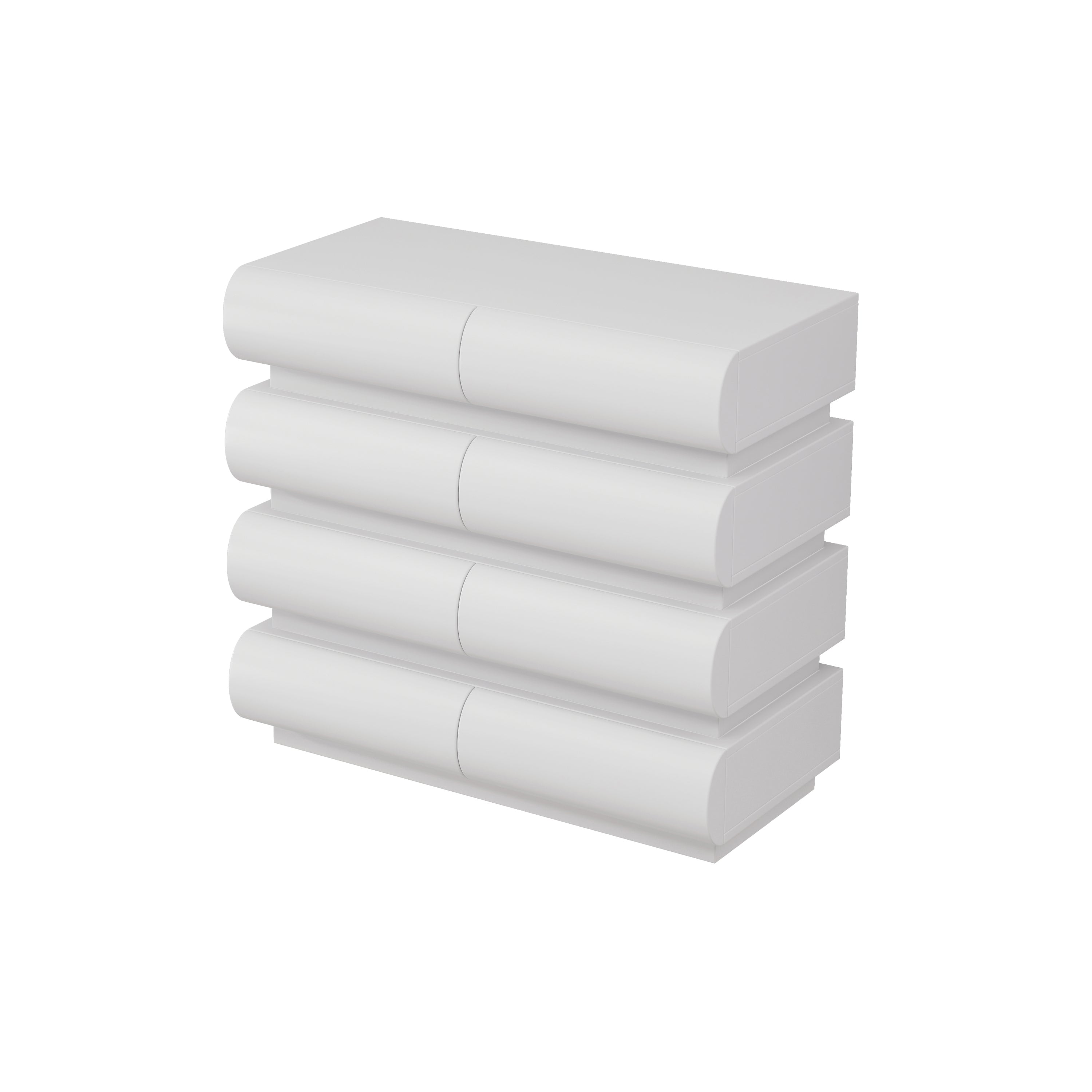 8 Drawer Dresser for Bedroom, White Dresser No Handle, Modern 8 Chest of Drawers with Wide Storage