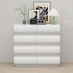 8 Drawer Dresser for Bedroom, White Dresser No Handle, Modern 8 Chest of Drawers with Wide Storage