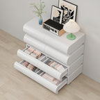 8 Drawer Dresser for Bedroom, White Dresser No Handle, Modern 8 Chest of Drawers with Wide Storage
