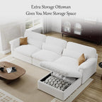 Cloud Sectional Sofa, Down-Filled Sofa, Living Room Modular Sofa, Minimalist Modern Style, Removable & Washable Sofa Cover, Chenille Fabric, Storage Function