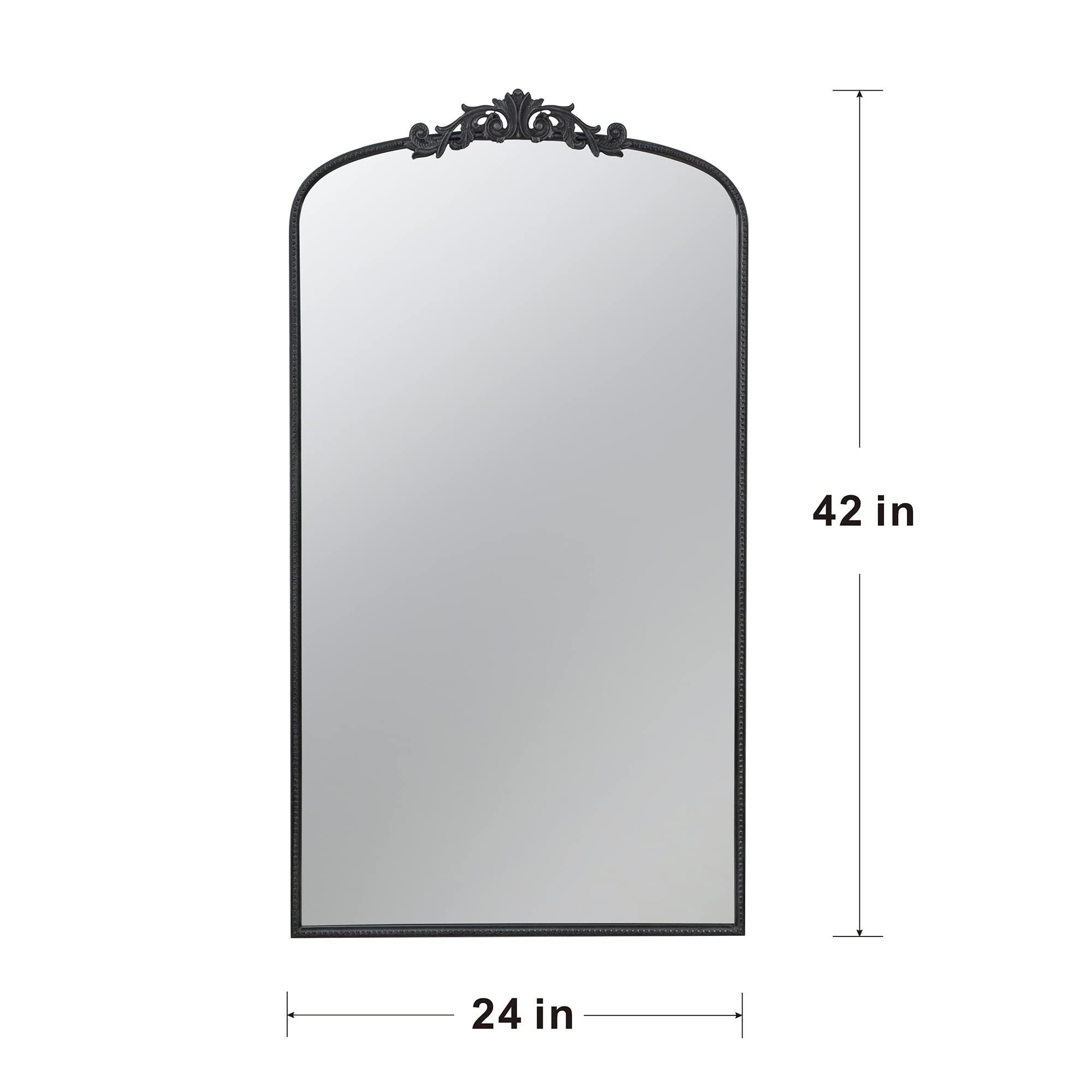 24"x 42" Classic Design Mirror with and Baroque Inspired Frame for Bathroom, Entryway Console Lean Against Wall - Groovy Boardz