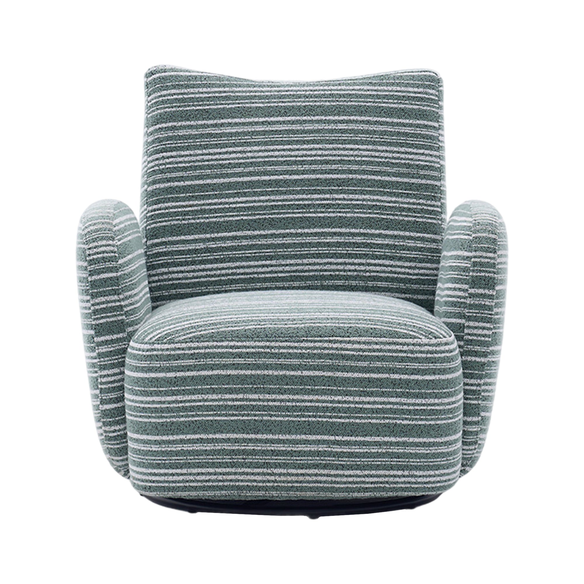 Modern Style 360° Swivel Leisure Chair Fabric Striped Armrest Swivel Chair with sand-rimmed fabric and metal bracket, suitable for living room, balcony and bedroom Accent Chair