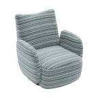 Modern Style 360° Swivel Leisure Chair Fabric Striped Armrest Swivel Chair with sand-rimmed fabric and metal bracket, suitable for living room, balcony and bedroom Accent Chair