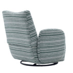 Modern Style 360° Swivel Leisure Chair Fabric Striped Armrest Swivel Chair with sand-rimmed fabric and metal bracket, suitable for living room, balcony and bedroom Accent Chair
