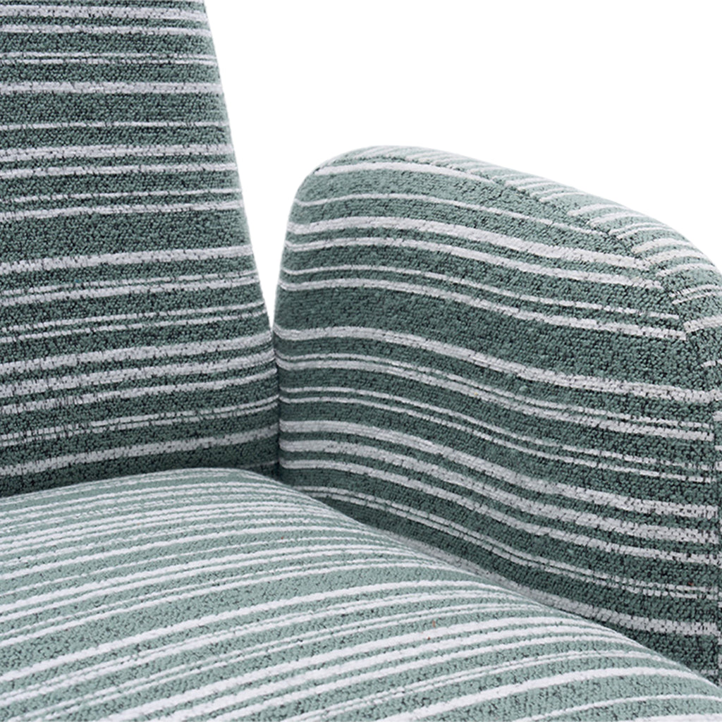 Modern Style 360° Swivel Leisure Chair Fabric Striped Armrest Swivel Chair with sand-rimmed fabric and metal bracket, suitable for living room, balcony and bedroom Accent Chair