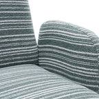 Modern Style 360° Swivel Leisure Chair Fabric Striped Armrest Swivel Chair with sand-rimmed fabric and metal bracket, suitable for living room, balcony and bedroom Accent Chair