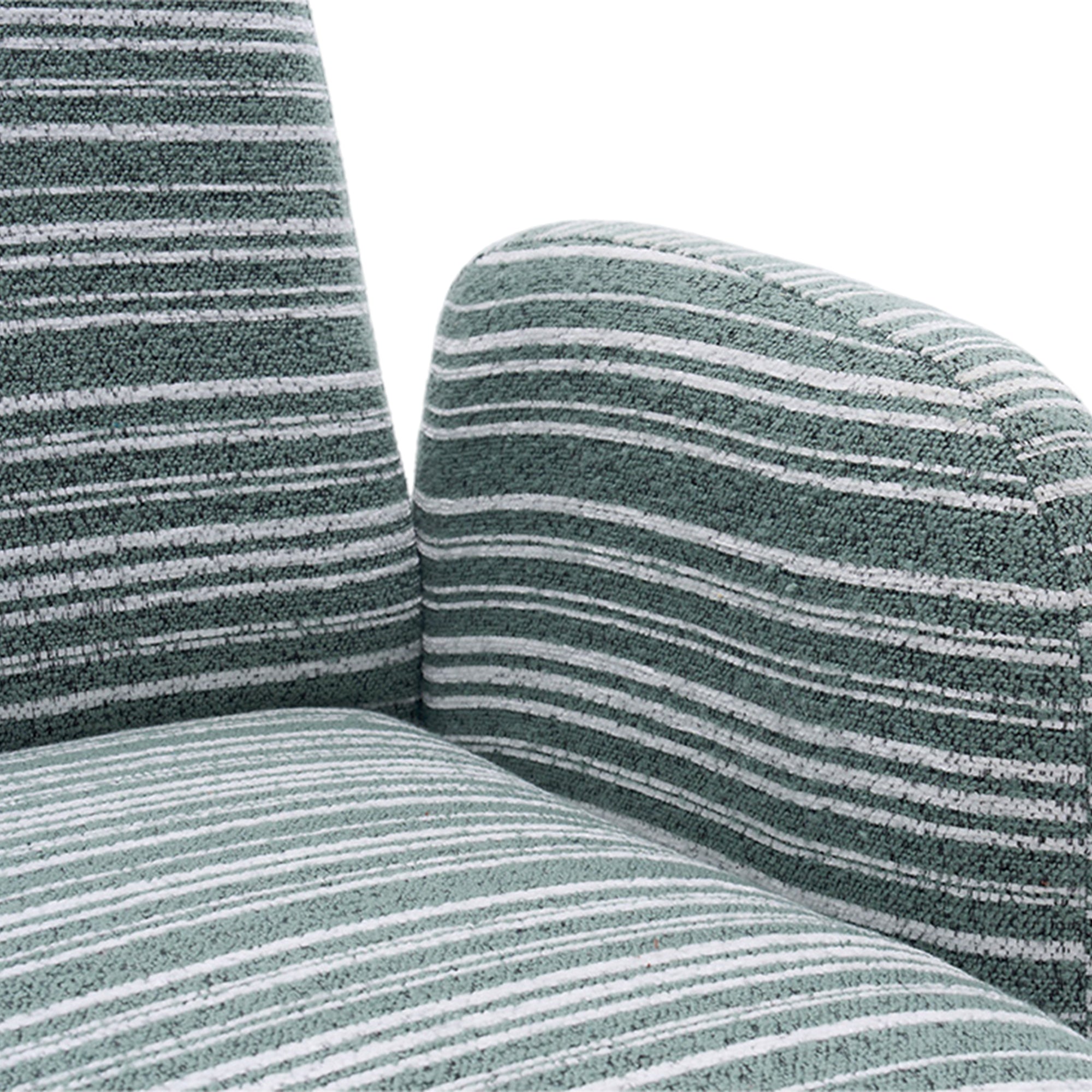 Modern Style 360° Swivel Leisure Chair Fabric Striped Armrest Swivel Chair with sand-rimmed fabric and metal bracket, suitable for living room, balcony and bedroom Accent Chair