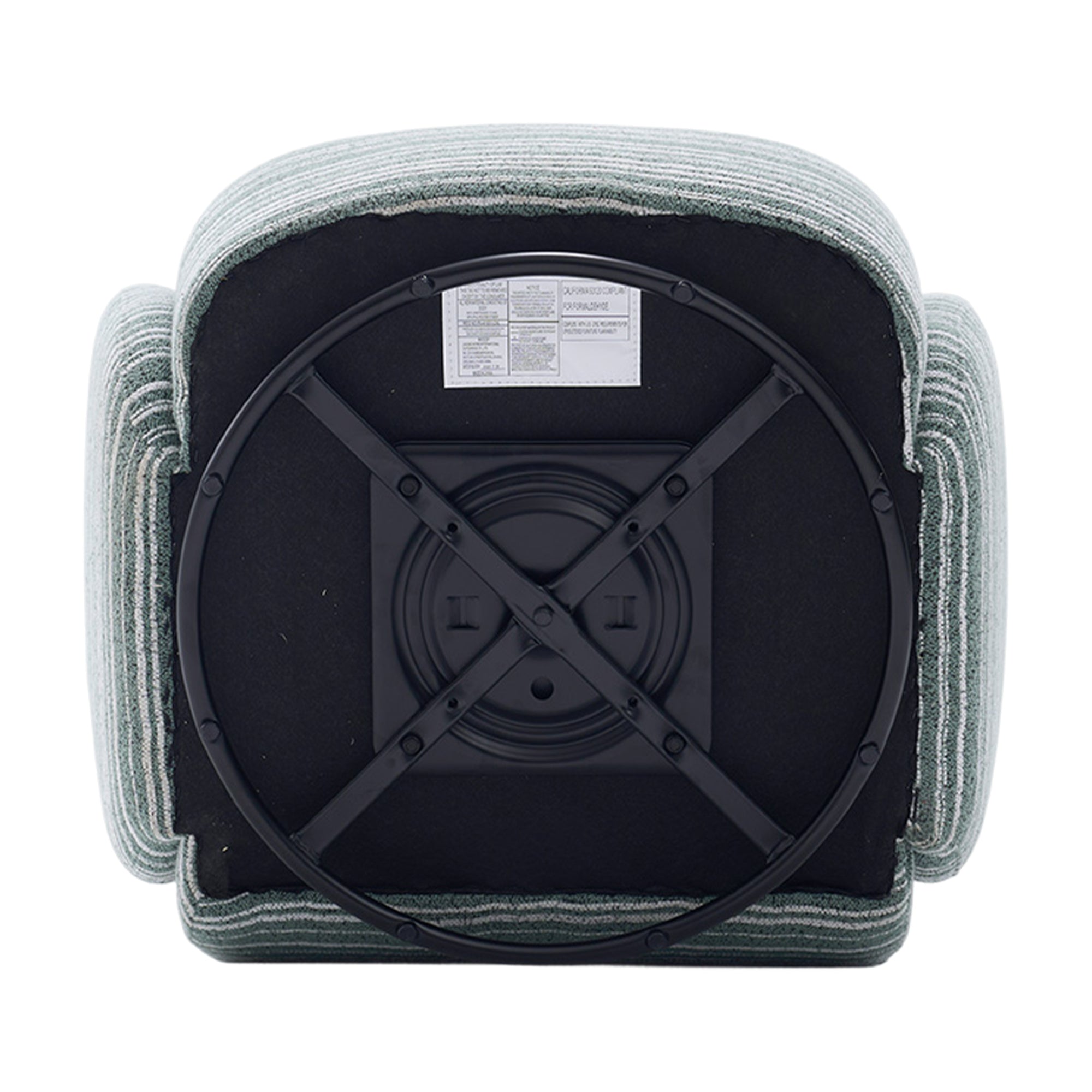 Modern Style 360° Swivel Leisure Chair Fabric Striped Armrest Swivel Chair with sand-rimmed fabric and metal bracket, suitable for living room, balcony and bedroom Accent Chair