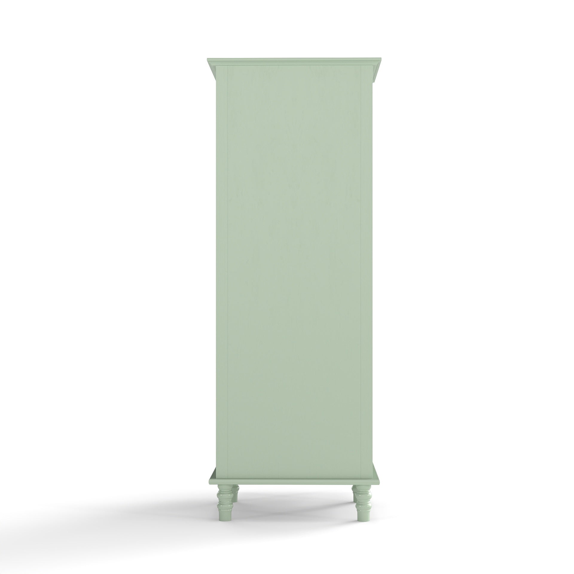 Minimalism Buffet Cabinet with Glass Doors and Double Drawer, Modern Wooden Storage Sideboard Cupboard for Living room, Dining Room Hallway Entryway (Mint Green) Buffets