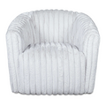 Mira White Velvet Mid-Century Swivel Chair 34.25" x 33.86".