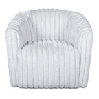 Mira White Velvet Mid-Century Swivel Chair 34.25" x 33.86".