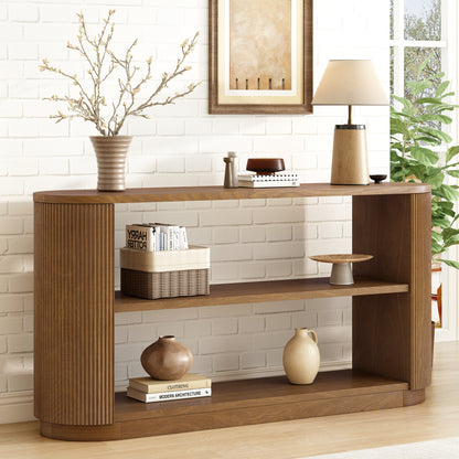 Mirod Modern Entryway Console Table - Slim Sofa Table with Open Shelf & Elegant Wood Grain, Multi-Functional Hallway Table for Living Room
