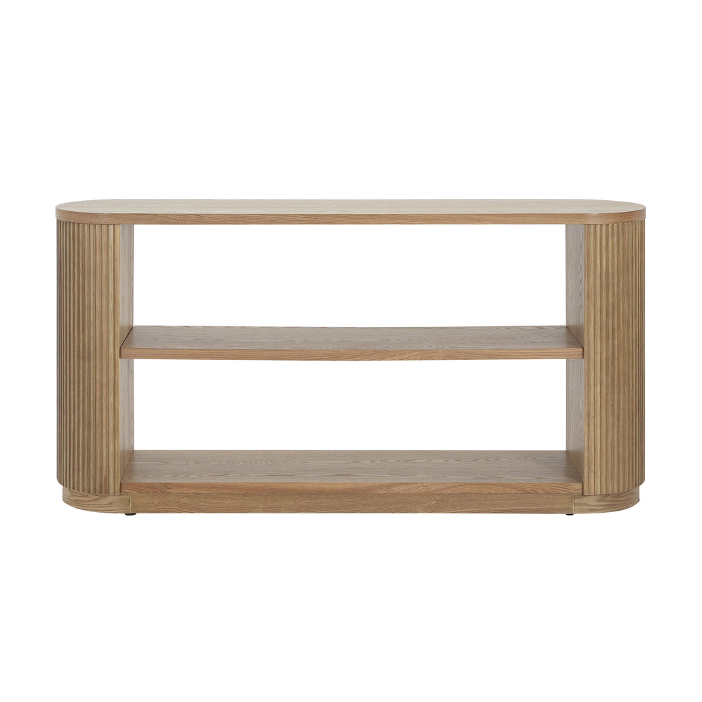 Mirod Modern Entryway Console Table - Slim Sofa Table with Open Shelf & Elegant Wood Grain, Multi-Functional Hallway Table for Living Room