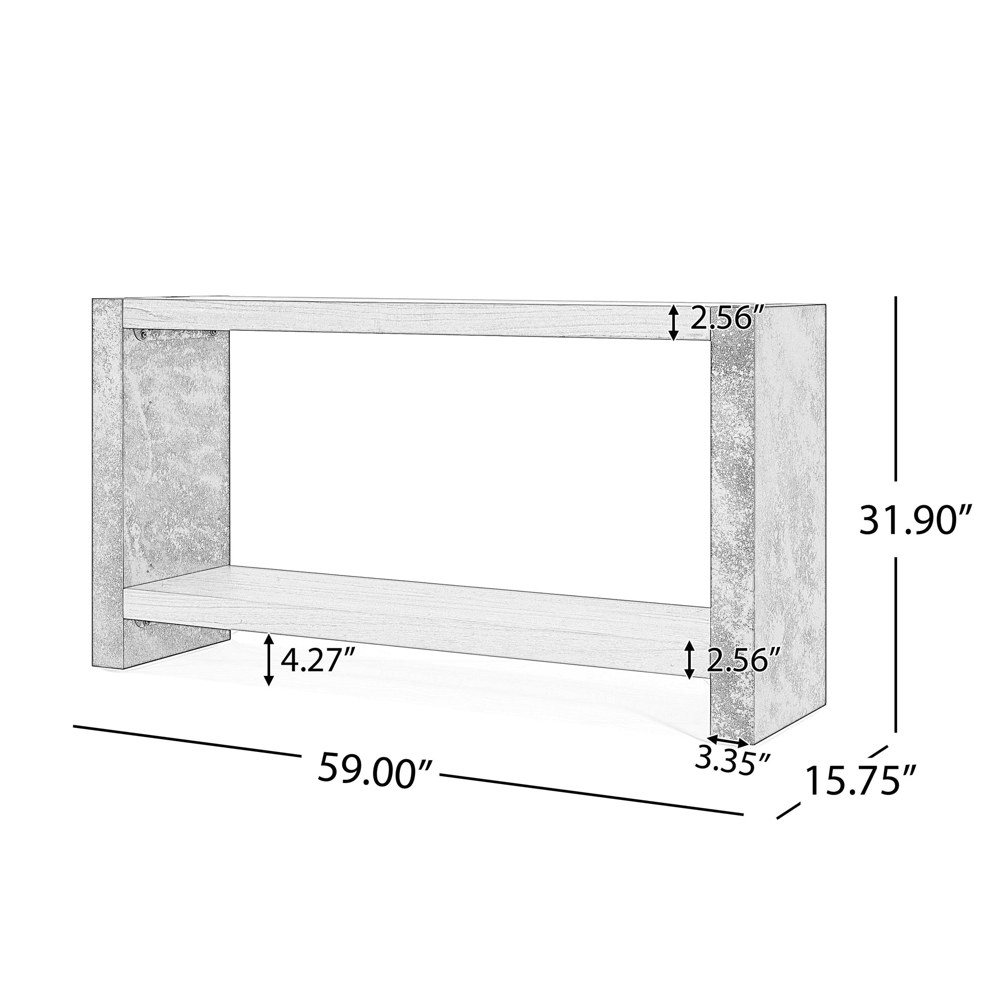 Mirod Vintage Industrial Console Table - Classic Minimalist Design with Premium Wood Veneer and Distressed Finish