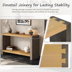 Mirod Vintage Industrial Console Table - Classic Minimalist Design with Premium Wood Veneer and Distressed Finish