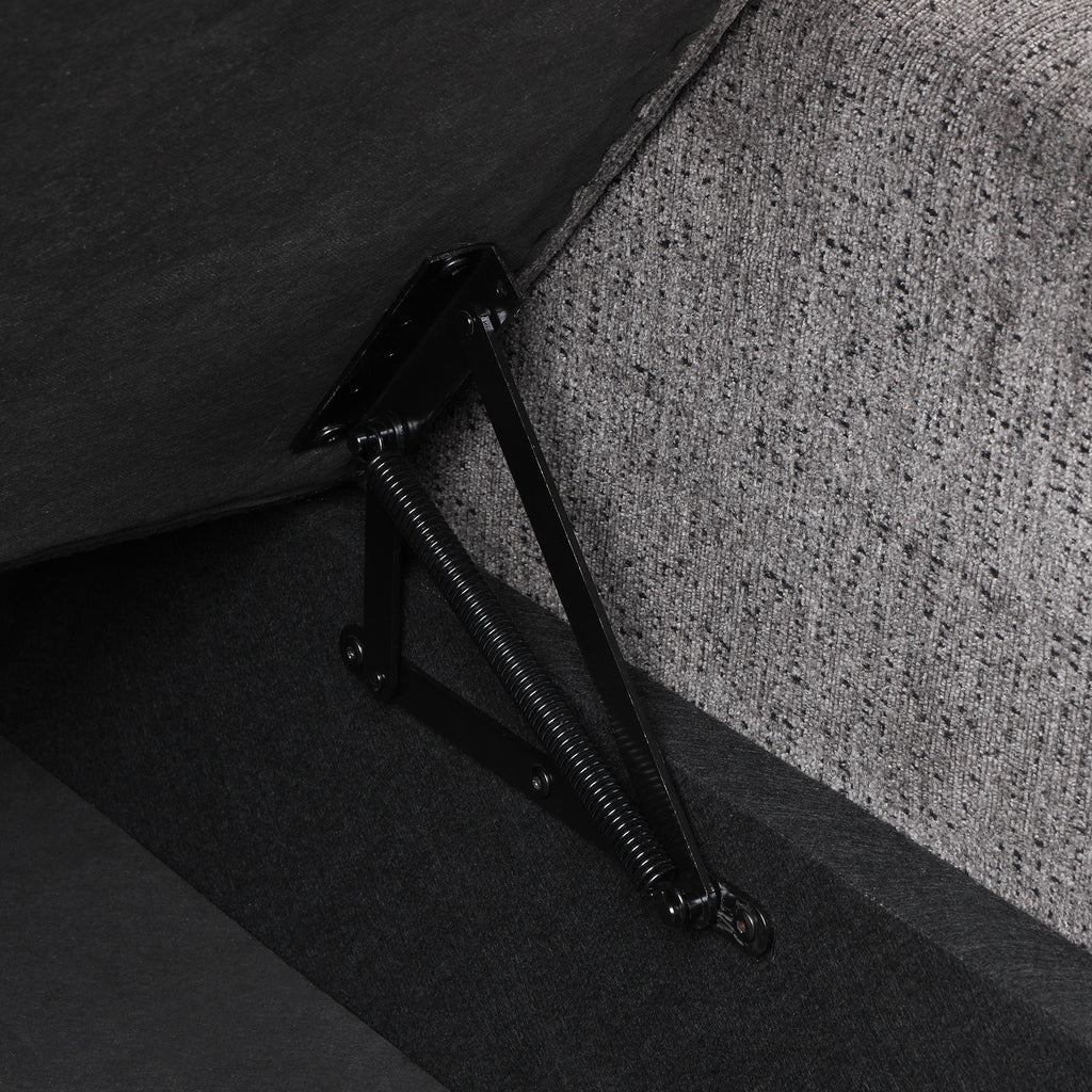 104.5 Modern L-Shape 3 Seat Reversible Sectional Couch, Pull Out Sleeper Sofa with Storage Chaise and 2 Stools for Living Room Furniture Set,Knox Charcoal (old sku:SG000431AAA)