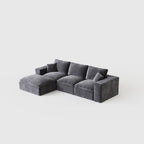 108' Cloud Sectional Couch with L-Shape Chaise, Left-right interchangeable,Modern Modular Sofa with Deep Seat, Upholstered Couches for Living Room Bedroom,No Assembly Required, Soft Plush Corduroy Fab