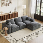 108' Cloud Sectional Couch with L-Shape Chaise, Left-right interchangeable,Modern Modular Sofa with Deep Seat, Upholstered Couches for Living Room Bedroom,No Assembly Required, Soft Plush Corduroy Fab