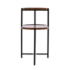 Small Coffee Tables 2-tier Modern Sofa Side Table with Wood Storage Shelf Living Room End Tables Nightstands (Walnut Brown)