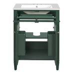 24' Bathroom Vanity with 2 Doors and Tip-Out Drawer, Bathroom Storage Cabinet with Sink, Soft-Closing Doors with Organizers