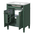 24' Bathroom Vanity with 2 Doors and Tip-Out Drawer, Bathroom Storage Cabinet with Sink, Soft-Closing Doors with Organizers