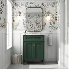 24' Bathroom Vanity with 2 Doors and Tip-Out Drawer, Bathroom Storage Cabinet with Sink, Soft-Closing Doors with Organizers