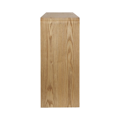 Modern 3-Drawer Console Table with Vertical Slats, Round Edge Design, Perfect for Entryway, Hallway or Behind Sofa