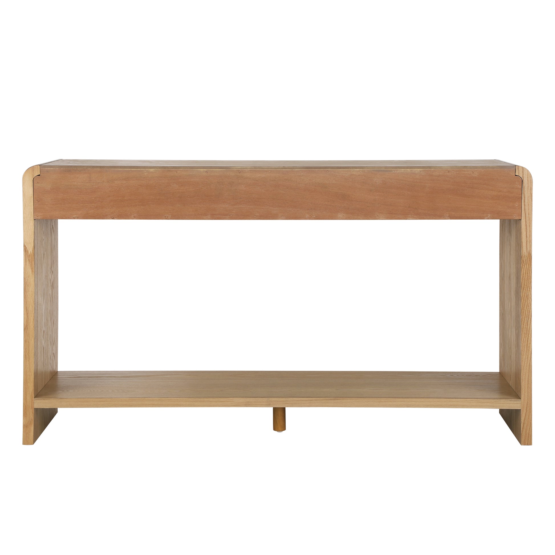 Modern 3-Drawer Console Table with Vertical Slats, Round Edge Design, Perfect for Entryway, Hallway or Behind Sofa