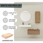 30 inch Wall-Mounted Bathroom Vanity with Resin Sink and Side Cabinet,Soft Close Drawer (KD-Packing), 09430IMO-30L-SC00512IMO Combination Cabinet