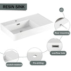30 inch Wall-Mounted Bathroom Vanity with Resin Sink and Side Cabinet,Soft Close Drawer (KD-Packing), 09430IMO-30L-SC00512IMO Combination Cabinet